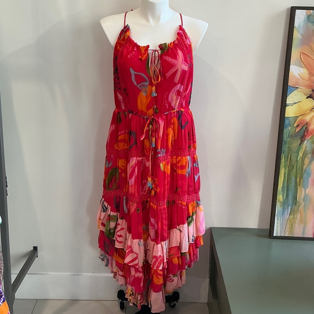 FARM Rio Vibrant Pink Maxi Dress - Large (1990)